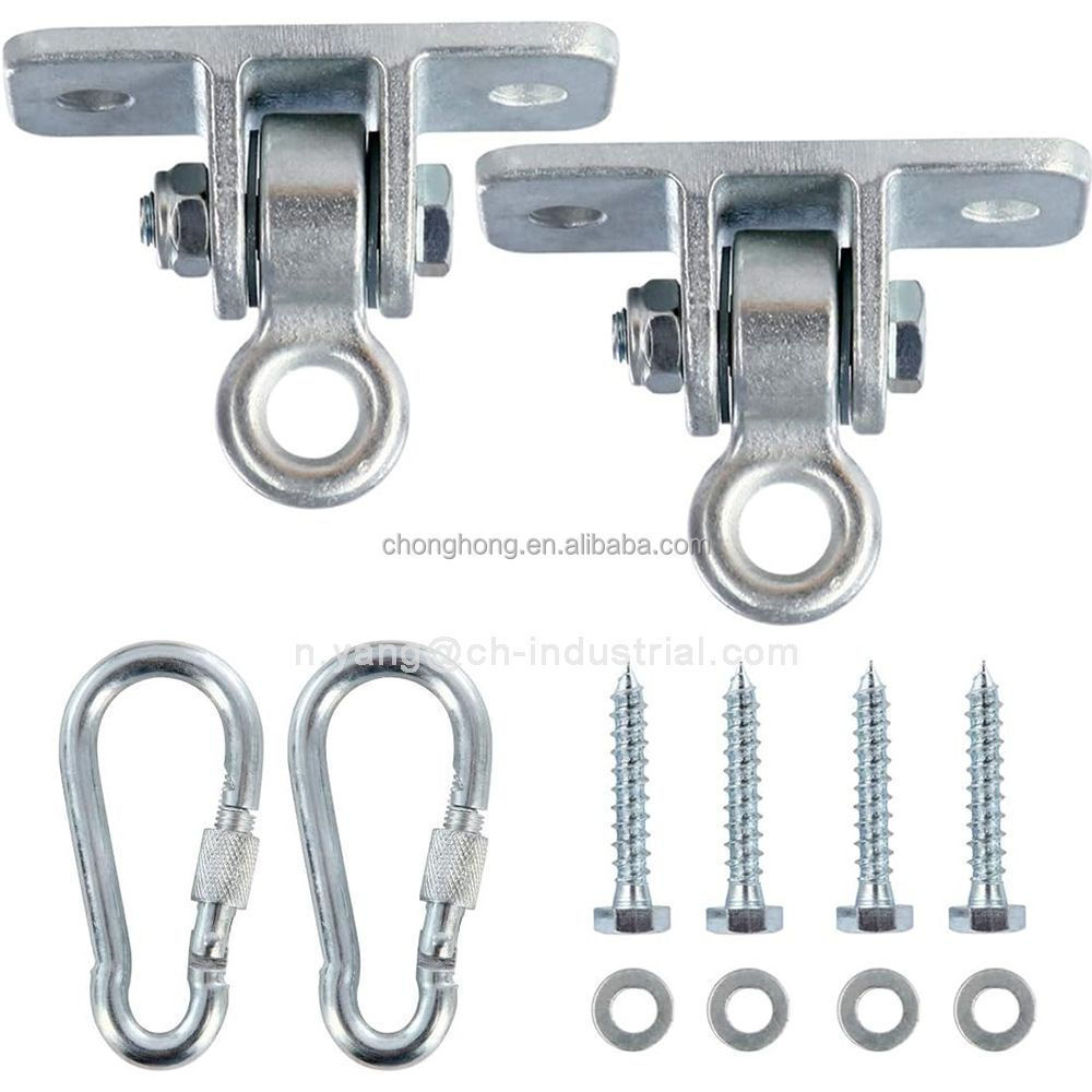 Heavy Duty Brackets with Locking Snap Hooks Yoga Trapeze Swing Set Hangers for Porch, Patio, Playground