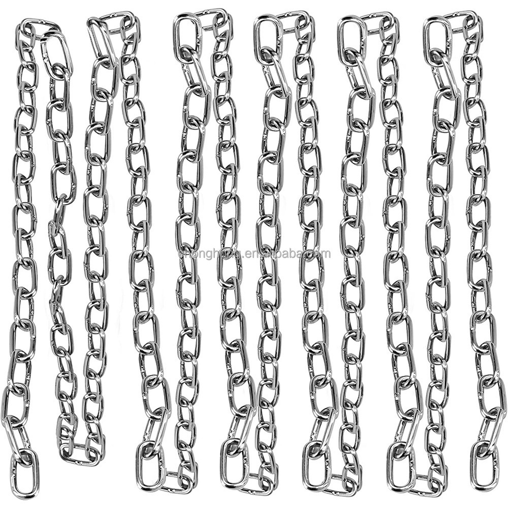 26 Feet x 3/16 Inch Heavy Duty Metal Chain Utility Chain 304 Stainless Steel Link Chain for Hanging Camping Guardrail Towing