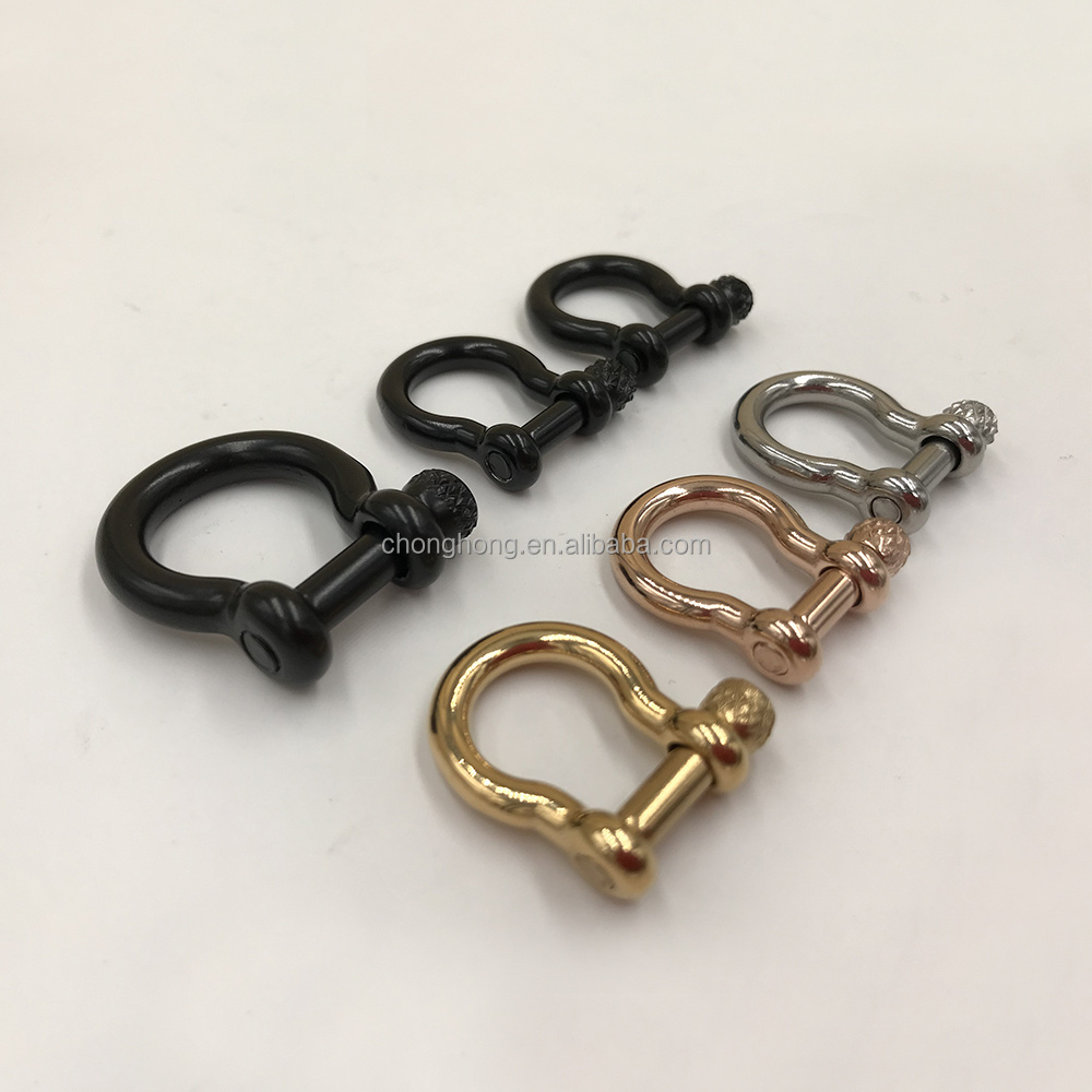 High Quality Metal Knurled Screw Shackle Stainless Steel Bow Shackle Colours