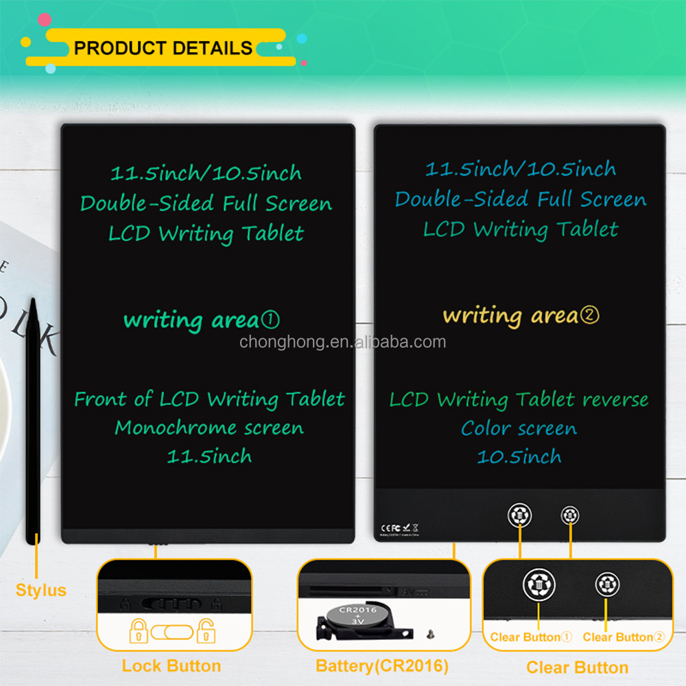 11.5- inch Fll-screen LCD Writing Tablet Kids Handwriting Pads Portable Erasable Drawing Writing Board Portable Handwriting Pads