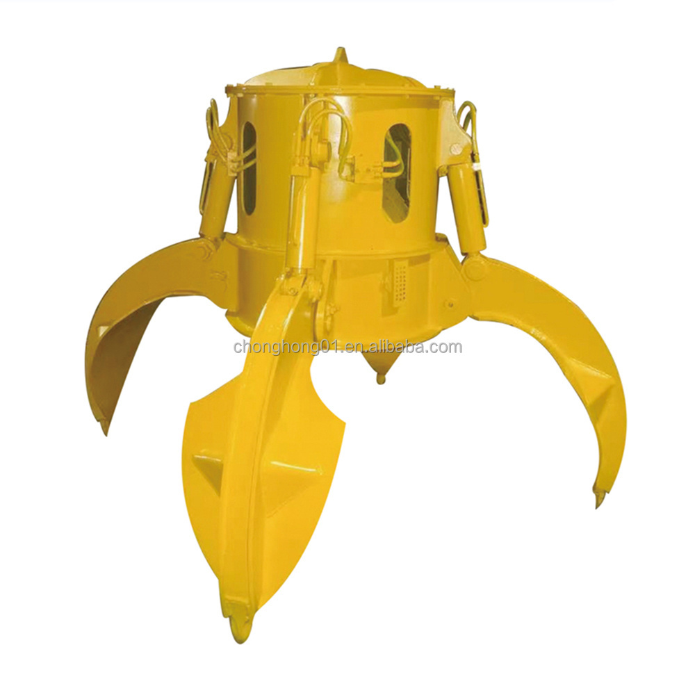 Excavator Crane Attachments Grab Bucket Metal Claws Excavator Grab Stone Grapple Scrap HA Crane Orange Peel Grapple