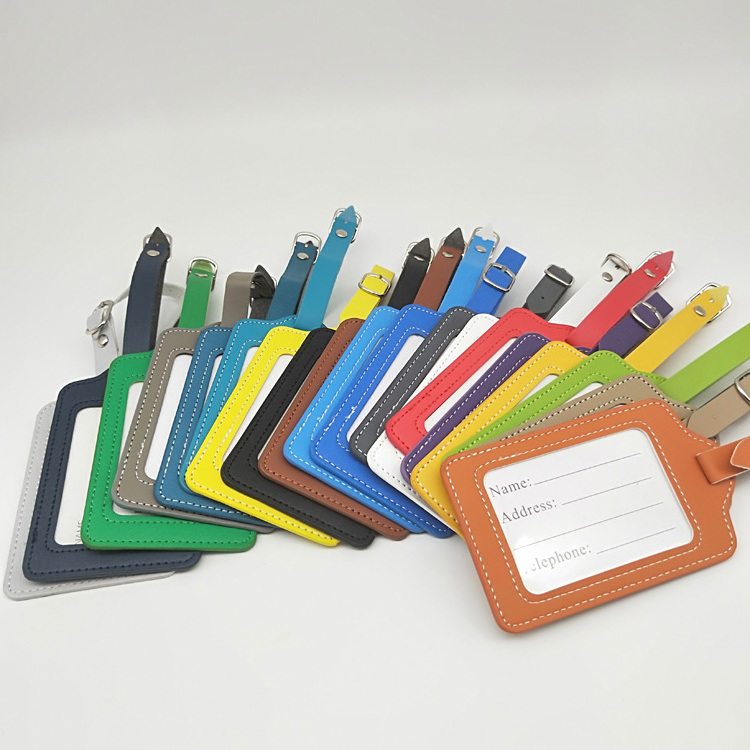 Faux Leather /PU Material Customized luggage Tag with Personalized Logo Eco Friendly PU Leather Luggage Tag