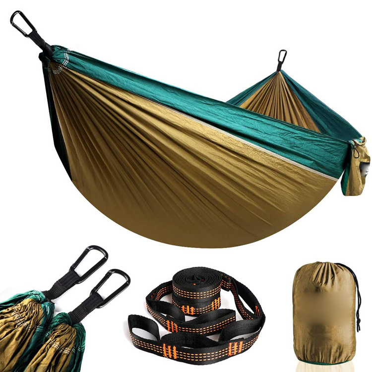 Wholesale Custom Outdoor Travel Beach Hammock, Durable Nylon Swing Kids Hanging Hammock