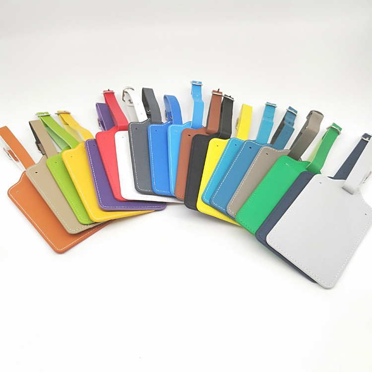 Faux Leather /PU Material Customized luggage Tag with Personalized Logo Eco Friendly PU Leather Luggage Tag