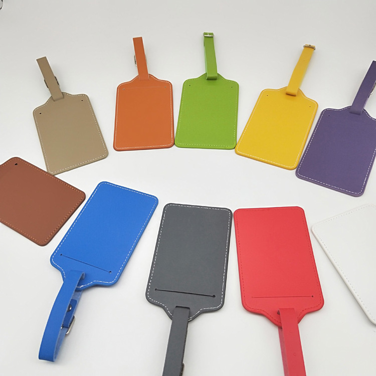 Faux Leather /PU Material Customized luggage Tag with Personalized Logo Eco Friendly PU Leather Luggage Tag