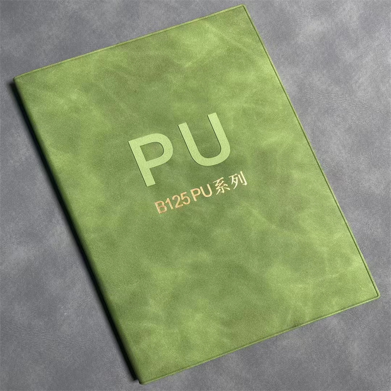 Solid color Classic PU leather soft cover Elegant lined pu cover notebook