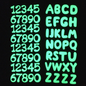 Decorative removable glow in the dark fluorescent alphabet sticker