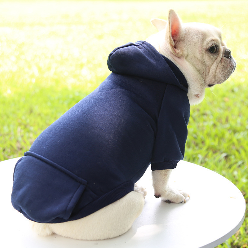 Wholesale new dog and cat pet clothing supply fall and winter hoodie denim pocket two-legged clothing sports style pet clothing