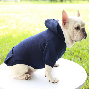 Wholesale new dog and cat pet clothing supply fall and winter hoodie denim pocket two-legged clothing sports style pet clothing