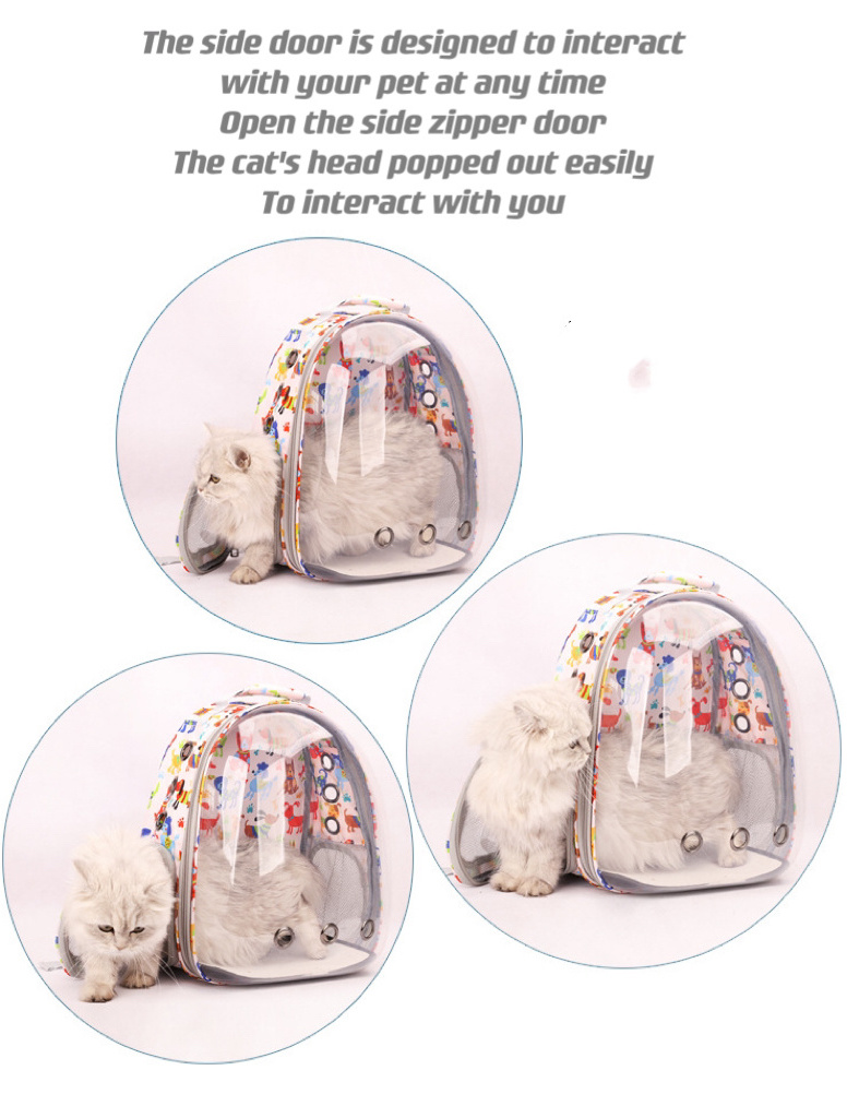 New Portable pet backpack for cats and dogs Clear capsule pet bag for Cats and kittens Breathable backpack