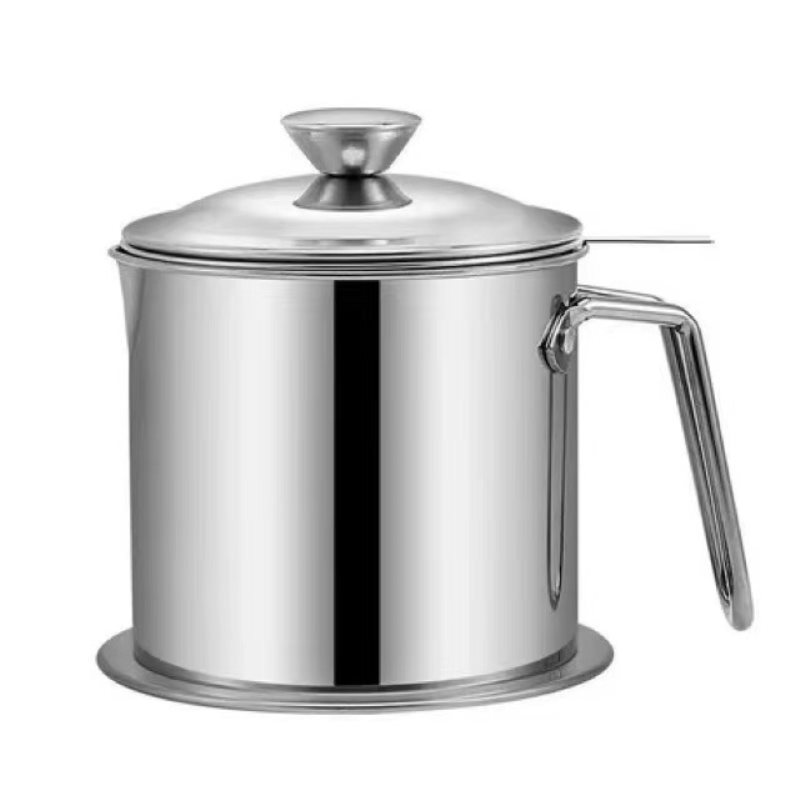 Stainless Steel Filter Oil Pot Household Pouring Oil Bottle Kitchen with Lid Filter Oil Pot