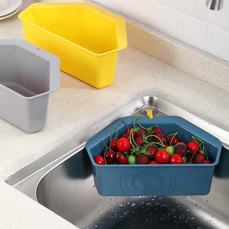 Sink Triangle Drain Basket Shelf Kitchen Supplies Garbage Filter Basket Rag Racks Cleaning Dish Sponge Rack