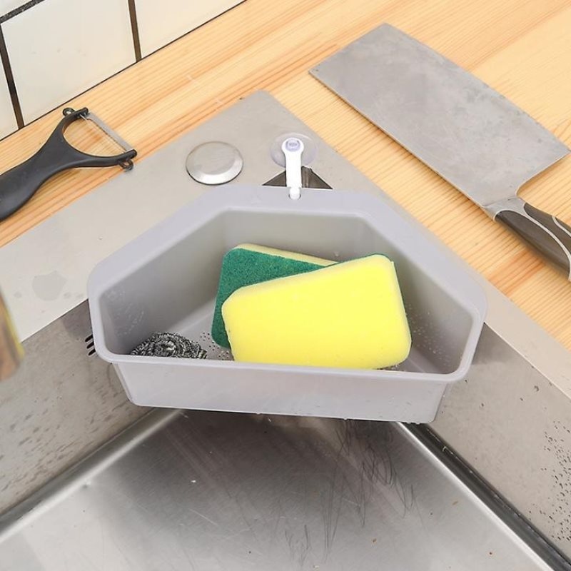 Sink Triangle Drain Basket Shelf Kitchen Supplies Garbage Filter Basket Rag Racks Cleaning Dish Sponge Rack