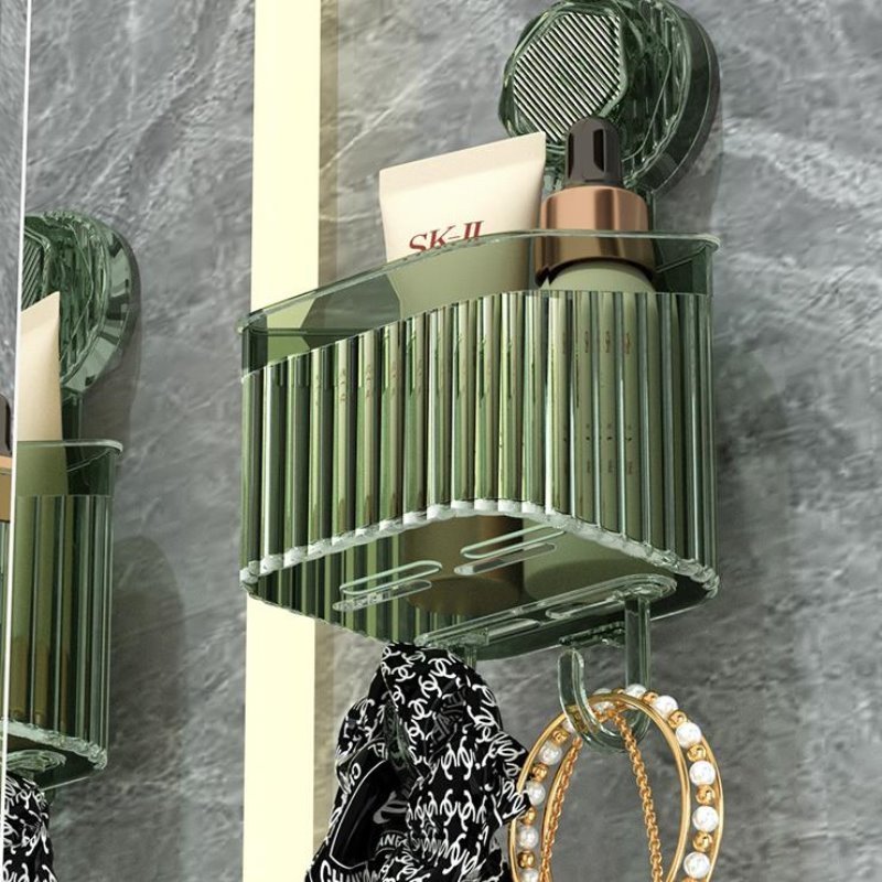 Light Luxury Bathroom Suction Cup Storage Rack Wall Hanging Storage Rack Hand Washing Toothbrush Toothpaste Storage Shelf