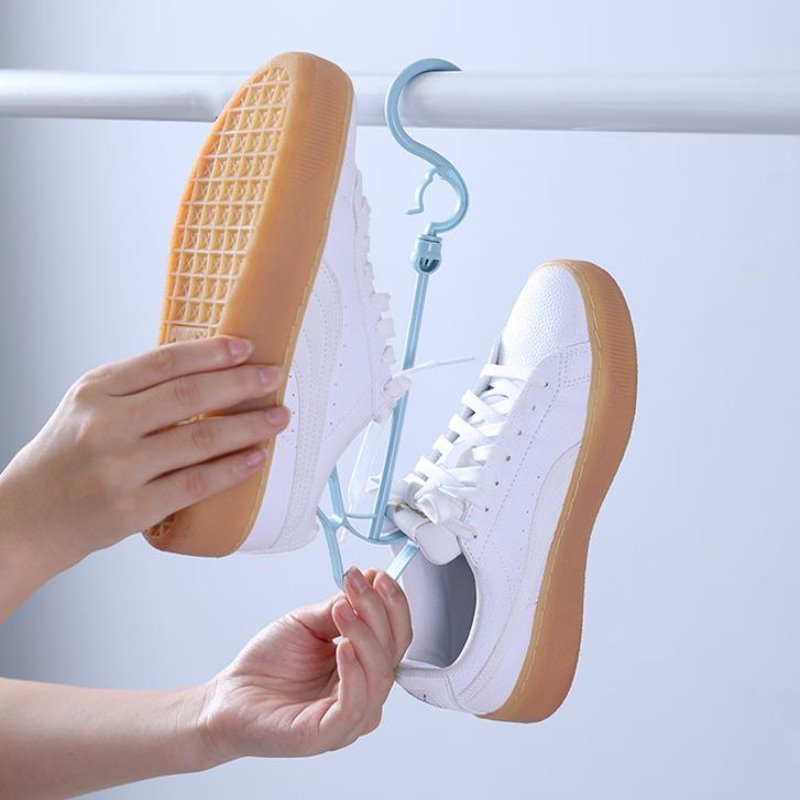 Multifunctional Shoe Hanger Windproof Double Hook Shoe Rack Creative Drying Shoes Organizer Rack Portable Storage Hook