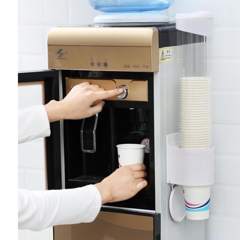 Paper Cup Dispenser Wall Mounted Container Hotel Office Disposable Cup Storage Rack Dustproof Holder Space Saving Organizer