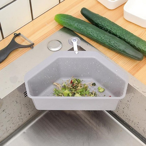 Sink Triangle Drain Basket Shelf Kitchen Supplies Garbage Filter Basket Rag Racks Cleaning Dish Sponge Rack