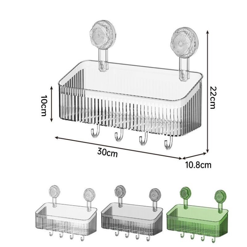 Light Luxury Bathroom Suction Cup Storage Rack Wall Hanging Storage Rack Hand Washing Toothbrush Toothpaste Storage Shelf