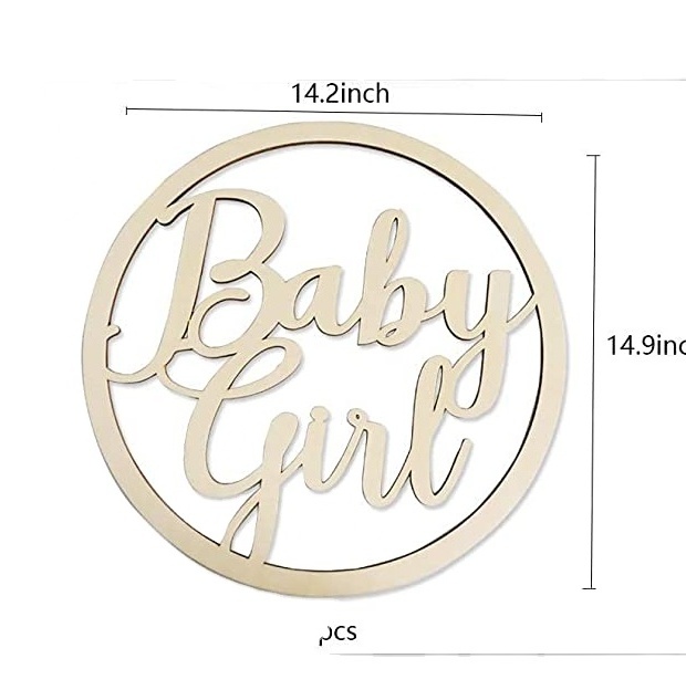 Custom Laser Cutout Wooden Baby Girl Letters for Girl Baby Shower Photo Booth Props Door Decorations