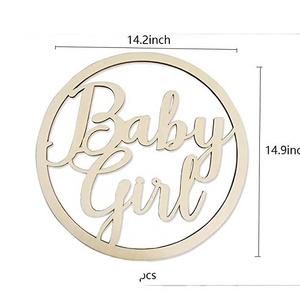 Custom Laser Cutout Wooden Baby Girl Letters for Girl Baby Shower Photo Booth Props Door Decorations