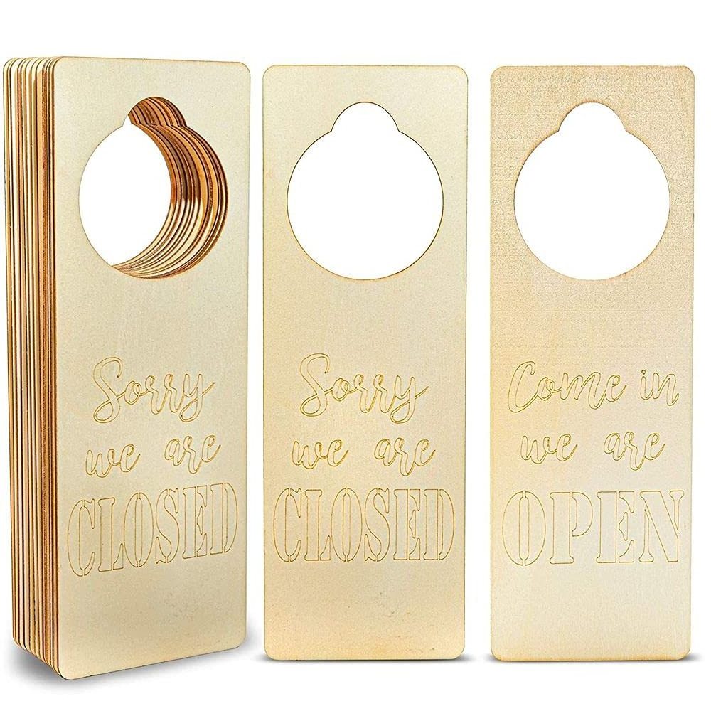 Wholesale Natural Blank Decorative Do Not Disturb Hotel Printing Christmas Custom Unfinished Wood Door Knob Hangers Wall Signs