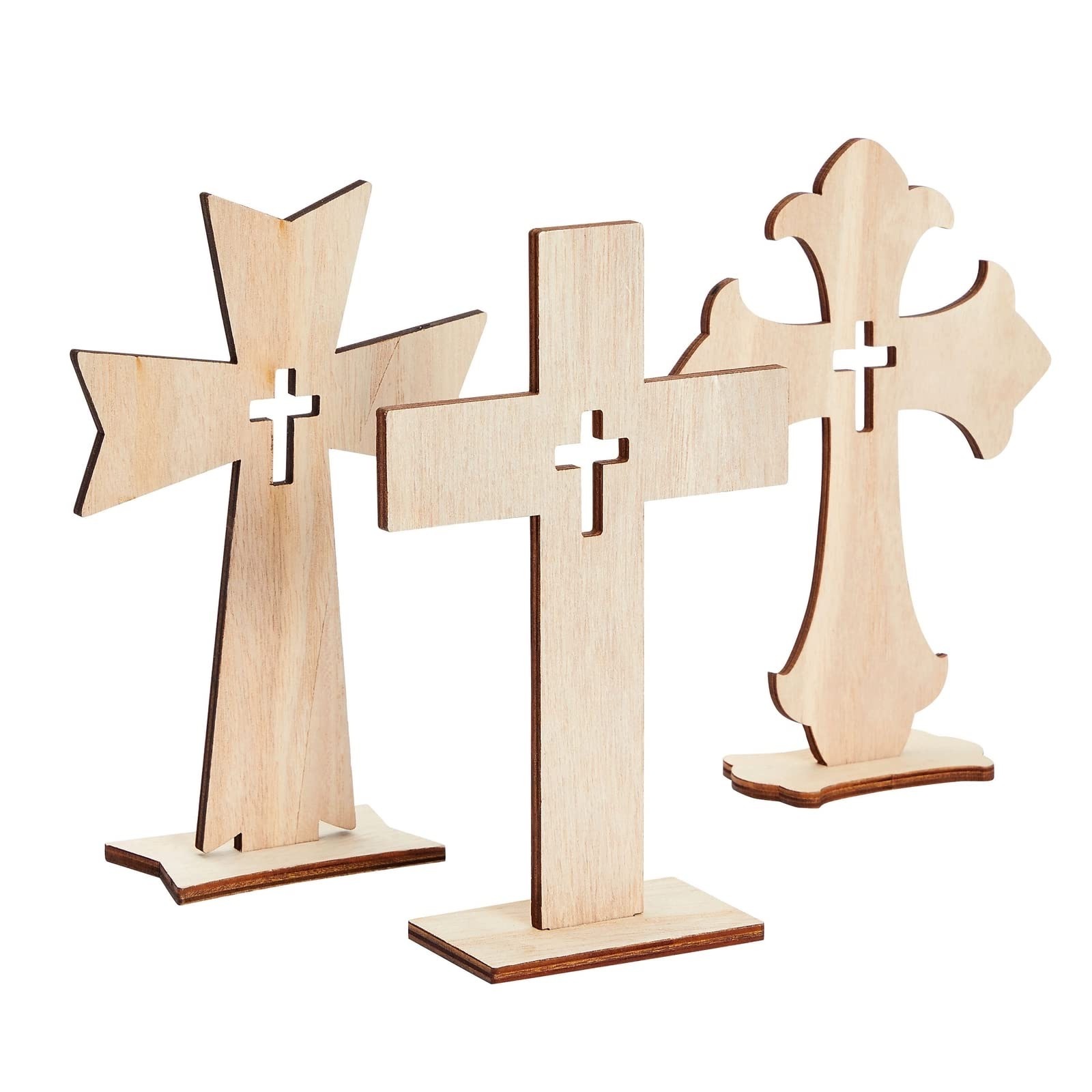 Custom Natural Wood Crafts Unfinished DIY Wood Cross Wooden Cross for Grave