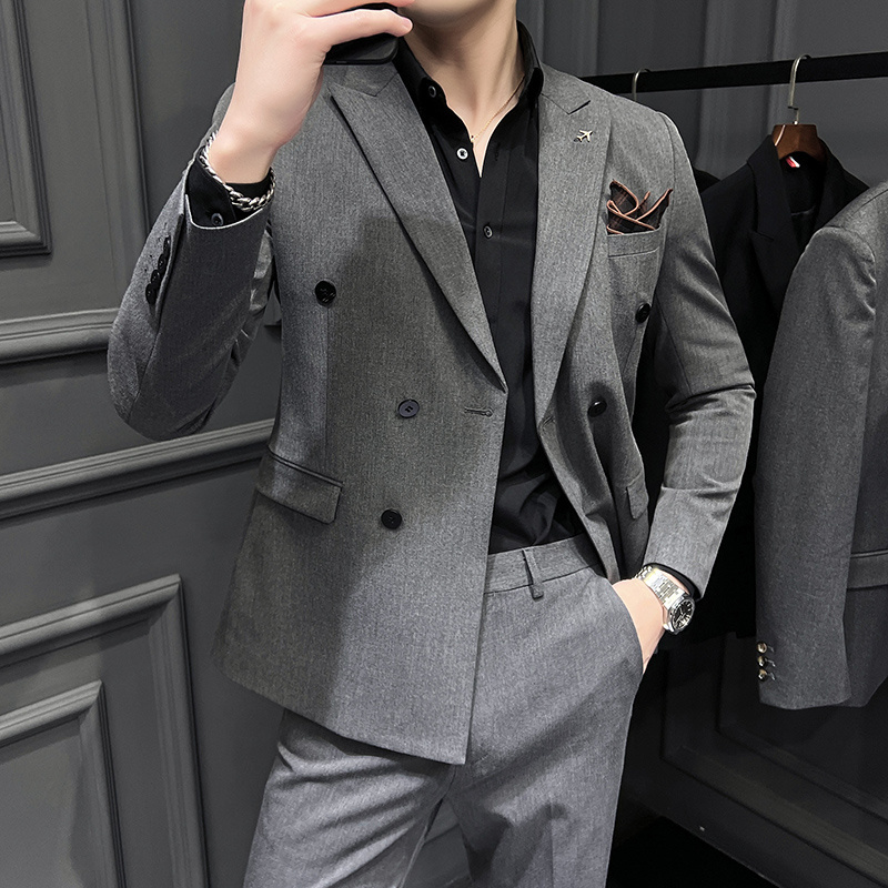 wholesale Men  Suits 3 Pieces Blazer Vest Pants Set Single Breasted Formal Wedding Business Men's