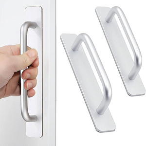 Self-Stick Instant Cabinet Drawer Door Adhesive Handles Aluminum Kitchen Cabinet Drawer Pull Handle with Adhesive Sticker