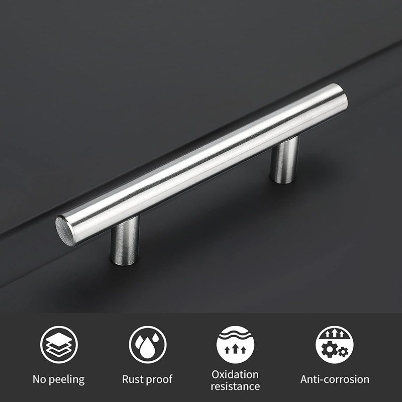 5 Inch Overall Drawer Pull Brushed Nickel Cabinet Pulls 3 Inch Handles Stainless Steel Cabinet Hardware for Kitchen Cabinets