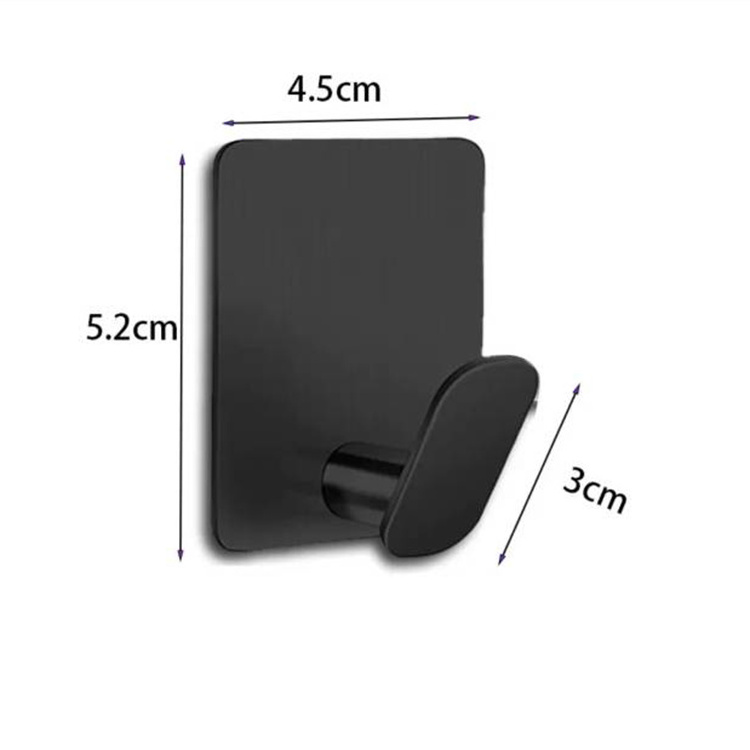 Matte Black Gold Stainless Steel Self Adhesive wall Hook Stick on Bathroom Kitchen Towel Coat Wall Hooks