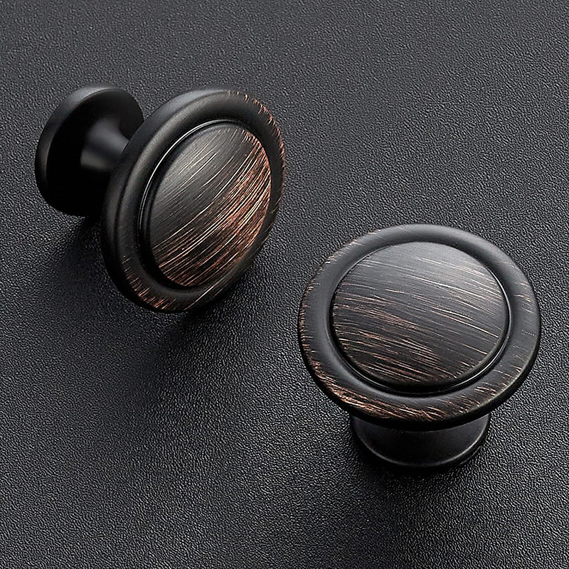 Round Shape Antique Brushed Oil Rubbed Bronze Kitchen Cabinet Handles Furniture Hardware Parts Metal Knob for Dresser Drawer