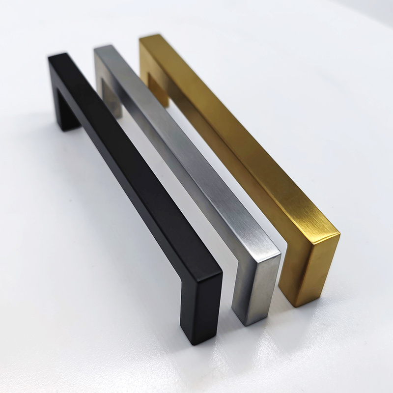 Factory custom modern Furniture Handles Square Stainless steel Furniture Cabinet door drawer handle