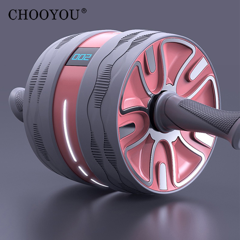 CHOOYOU indoor fitness roll back braking smart count abdominal training roller wheel machine AB wheel