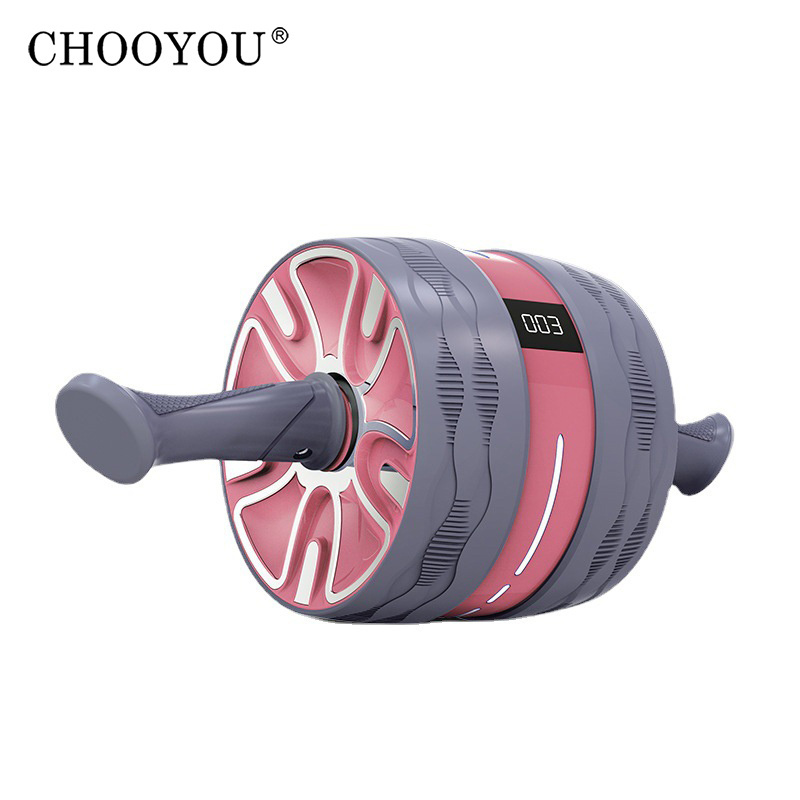 CHOOYOU indoor fitness roll back braking smart count abdominal training roller wheel machine AB wheel