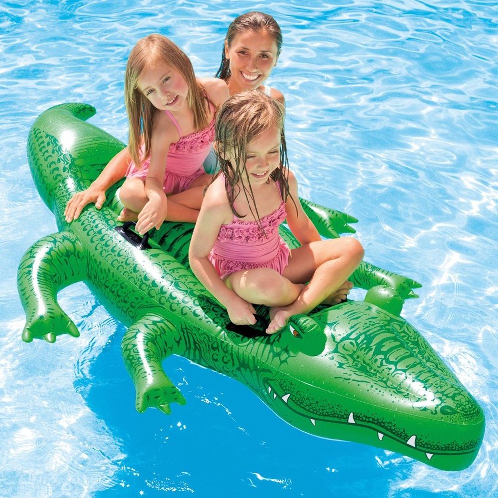 CHOOYOU Durable Crocodile Inflatable Toy Water Swimming Float Inflatable Animal Ride On Adult&KIDS