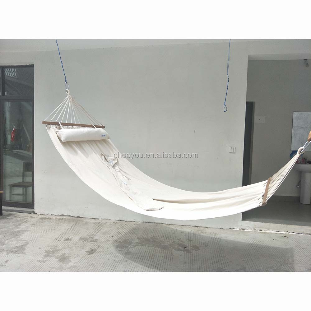 CHOOYOU Outdoor patio wooden curved arc hammock stand with cotton hammock