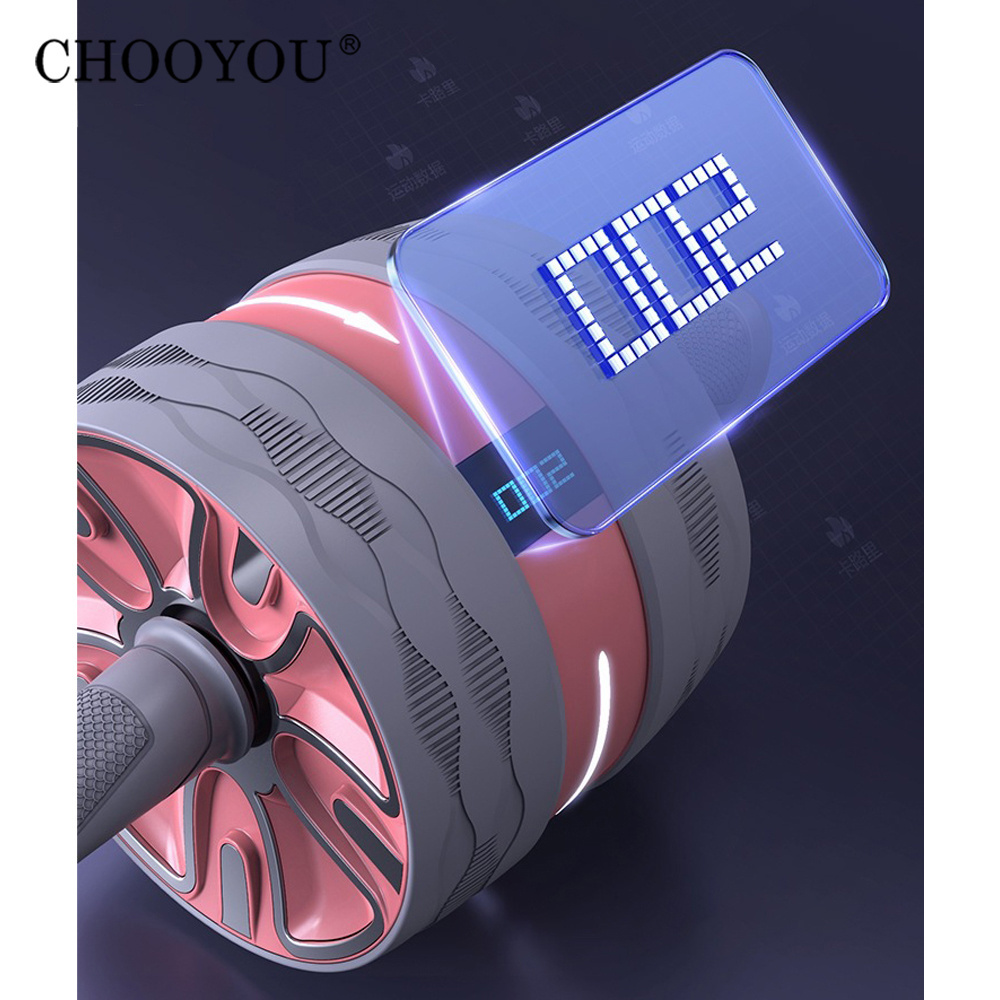 CHOOYOU indoor fitness roll back braking smart count abdominal training roller wheel machine AB wheel