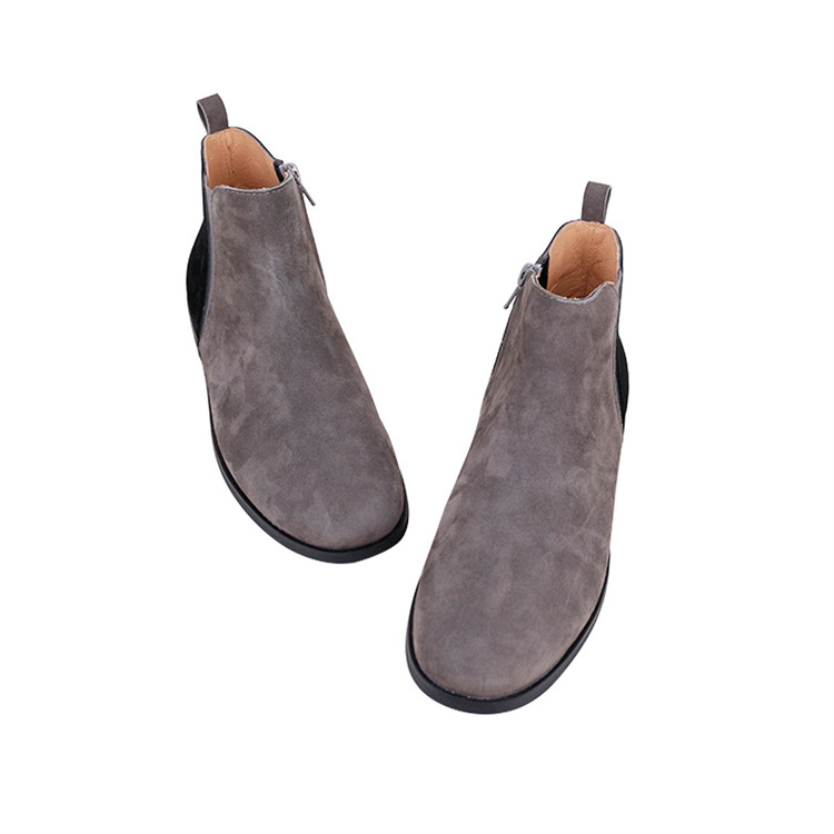 CHOOZII New Arrival Boys Shoes Men Suede Leather Elastic Band Slip On Style Boots with Zip