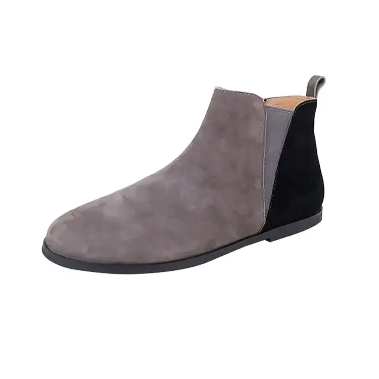 CHOOZII New Winter Autumn Grey Ankle Boot Comfort Premium Suede Leather Boys Booties Zipper Up Chelsea Boots For Men