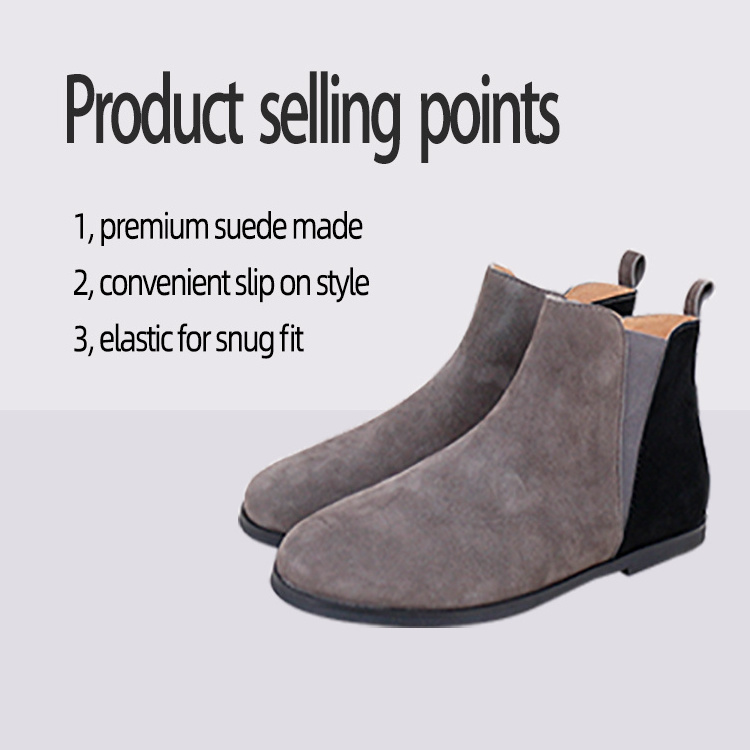 CHOOZII New Winter Autumn Grey Ankle Boot Comfort Premium Suede Leather Boys Booties Zipper Up Chelsea Boots For Men