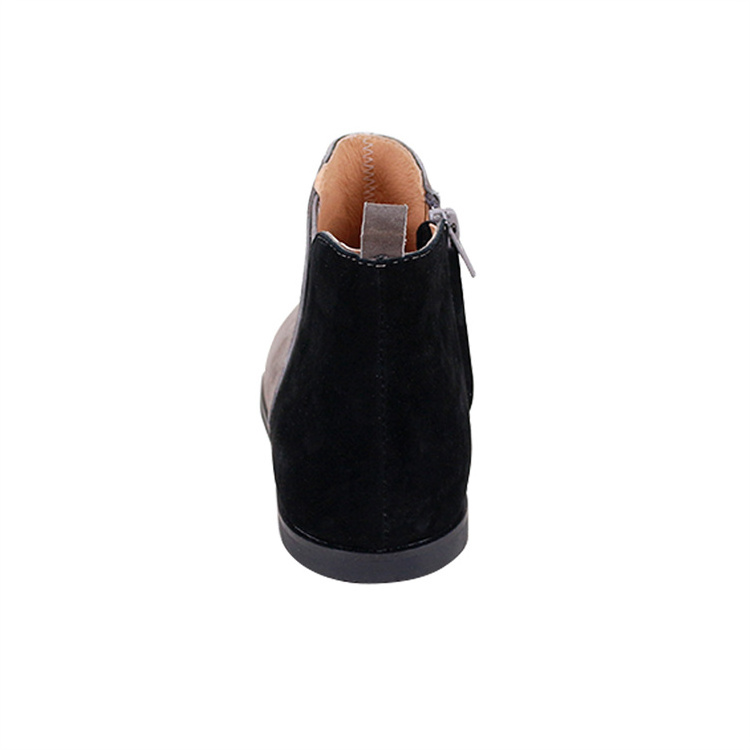 CHOOZII New Arrival Boys Shoes Men Suede Leather Elastic Band Slip On Style Boots with Zip