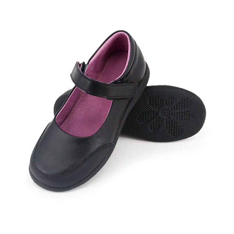 Guangzhou Custom Shoes Genuine Leather Children Kids Bulk Oxford Uniform Black School Shoes for Girls