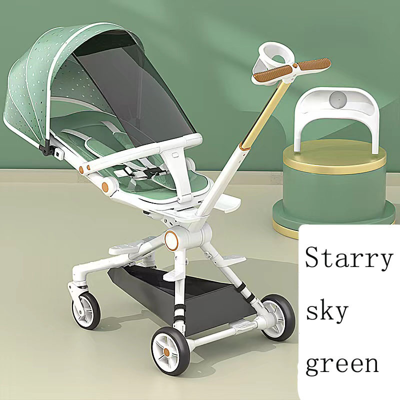 new design can sit and lie  portable folding baby stroller with dinner plate and foot rests for 6 months to 3 years old kids