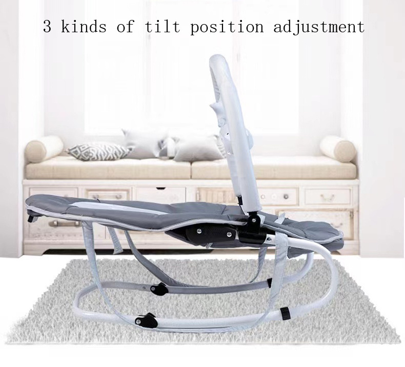 high quality cheap price multi-functional foldable portable baby rocking chair swing cradle with toy rack for 0-3 years old kids