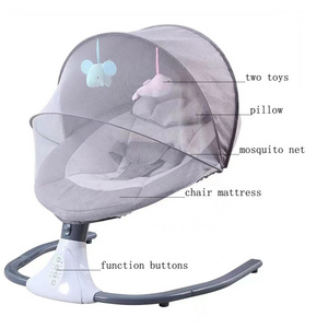 Comfortable portable vibration metal bedroom furniture relax rocking swing chair rocker baby bouncer with cartoon toys for sale