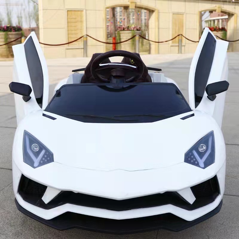 Factory Sale new children's electric double drive four-wheel portable remote-control automobile baby's 12v ride on car