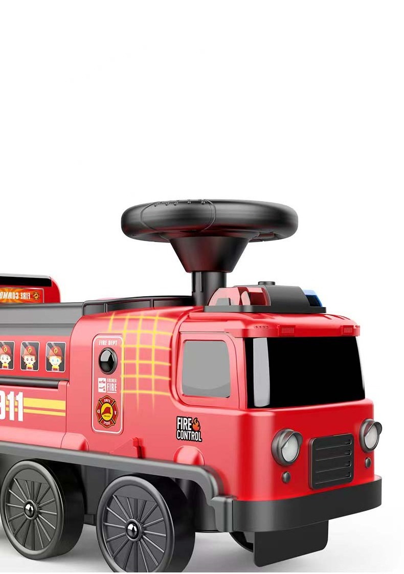 Stock available the battery model  ride on the fire truck adventure Kids red Car Soft electric fire toy for two cars free