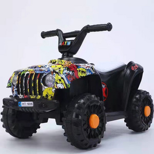 New Children electric mini four wheel musical ride on car toys beach motorbike leather seat with remote control for toddler age