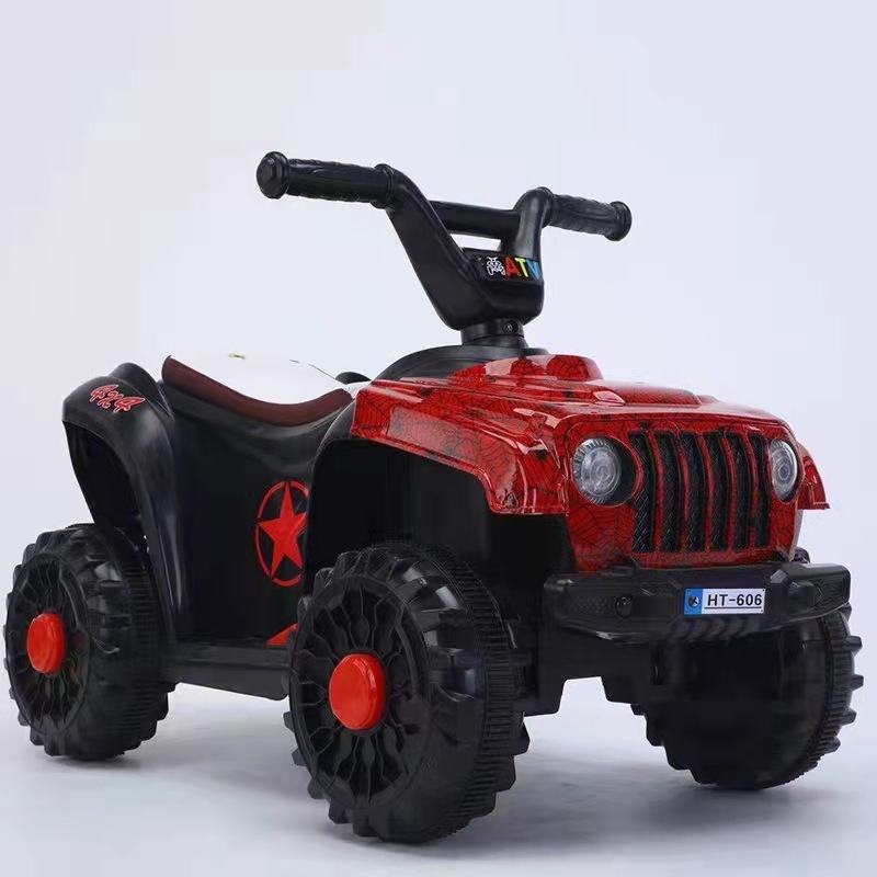 New Children electric mini four wheel musical ride on car toys beach motorbike leather seat with remote control for toddler age