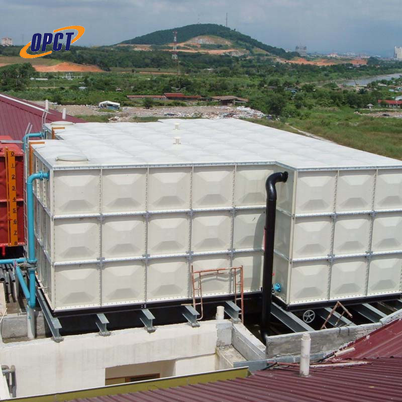 50m3 water tank firefighting frp / grp pressed panel rectangular water storage tank